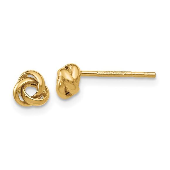 Kazi Luxury 14k Yellow Gold Polished Knot Post Earrings